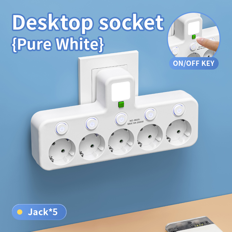 Smart Electrical Socket with or without USB Type C Ports 2500W Power Strip