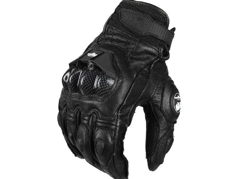 Motorcycle Gloves Windproof Leather Motocross Mittens with Security Protection Touch Screen for Men