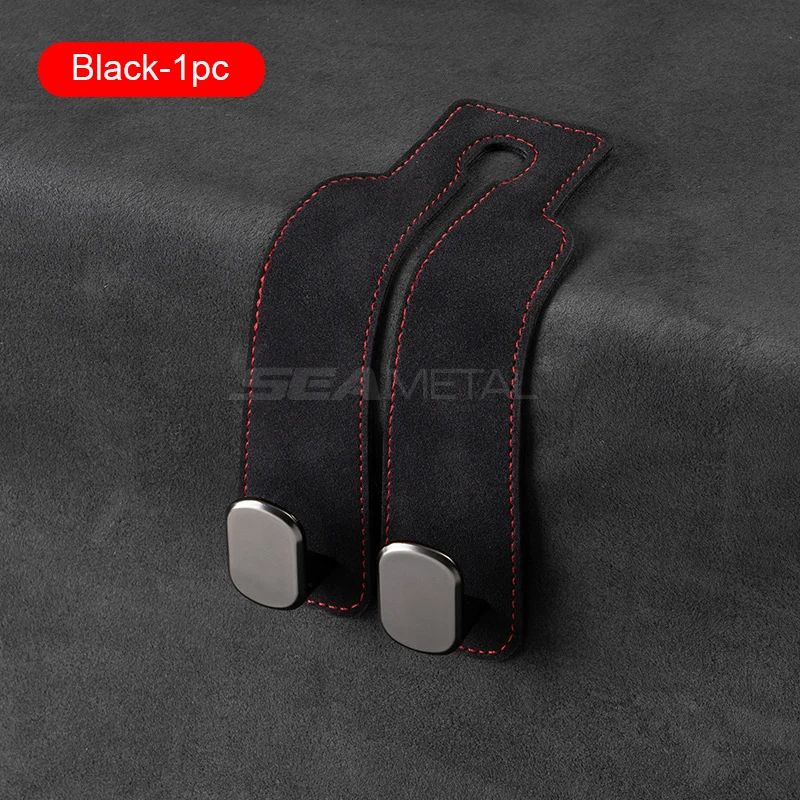 SEAMETAL Car Headrest Hook Premium Suede Alloy, Dual Rear Seat Hanging Hanger, Universal Car Hook Phone Holder
