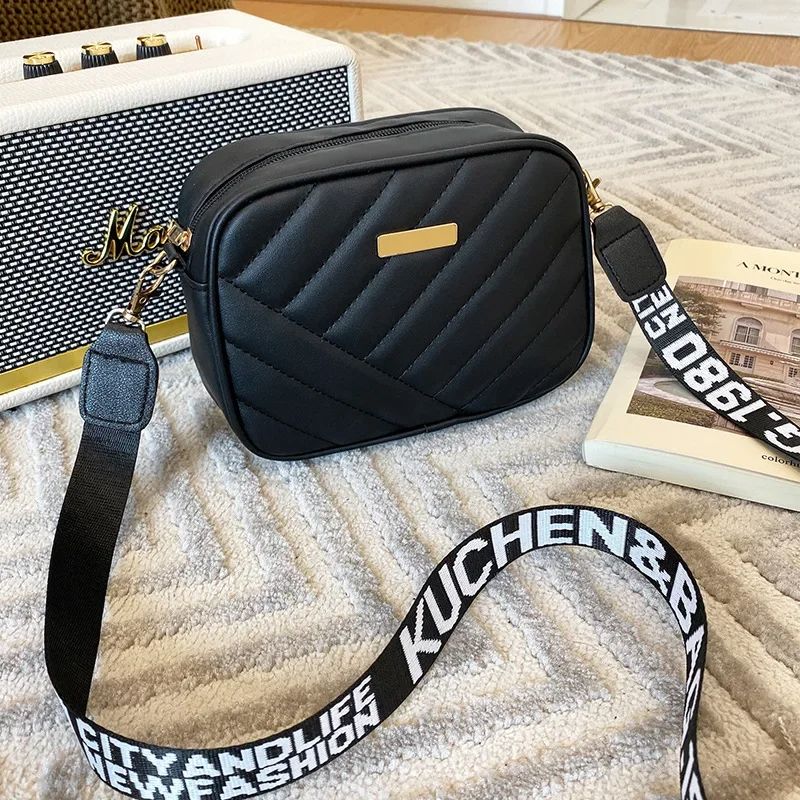 Vintage Lingge Embroidered PU Leather Crossbody Bag, Fashion Women Small Shoulder Messenger Zipper Handbags for Travel