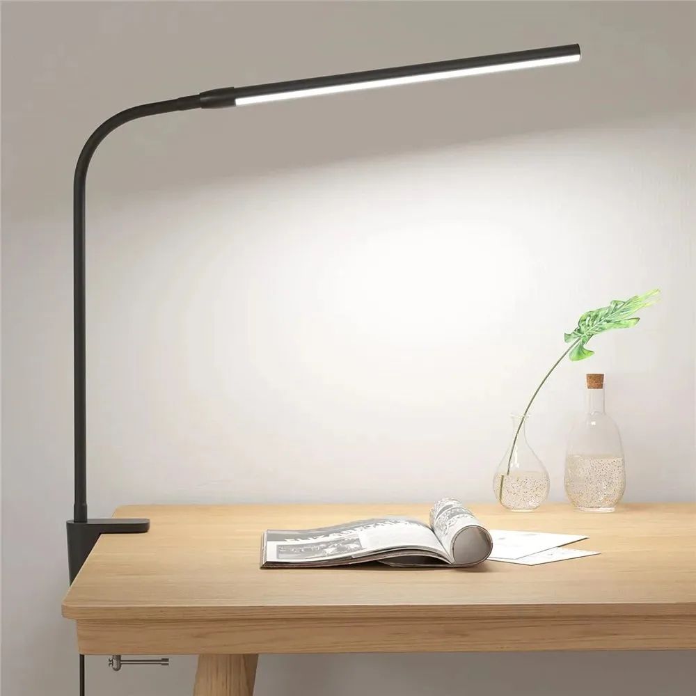 Double Head LED Desk Lamp Dimmable Architect Table Light for Office, Reading, Gaming & Computer Monitor with Adjustable