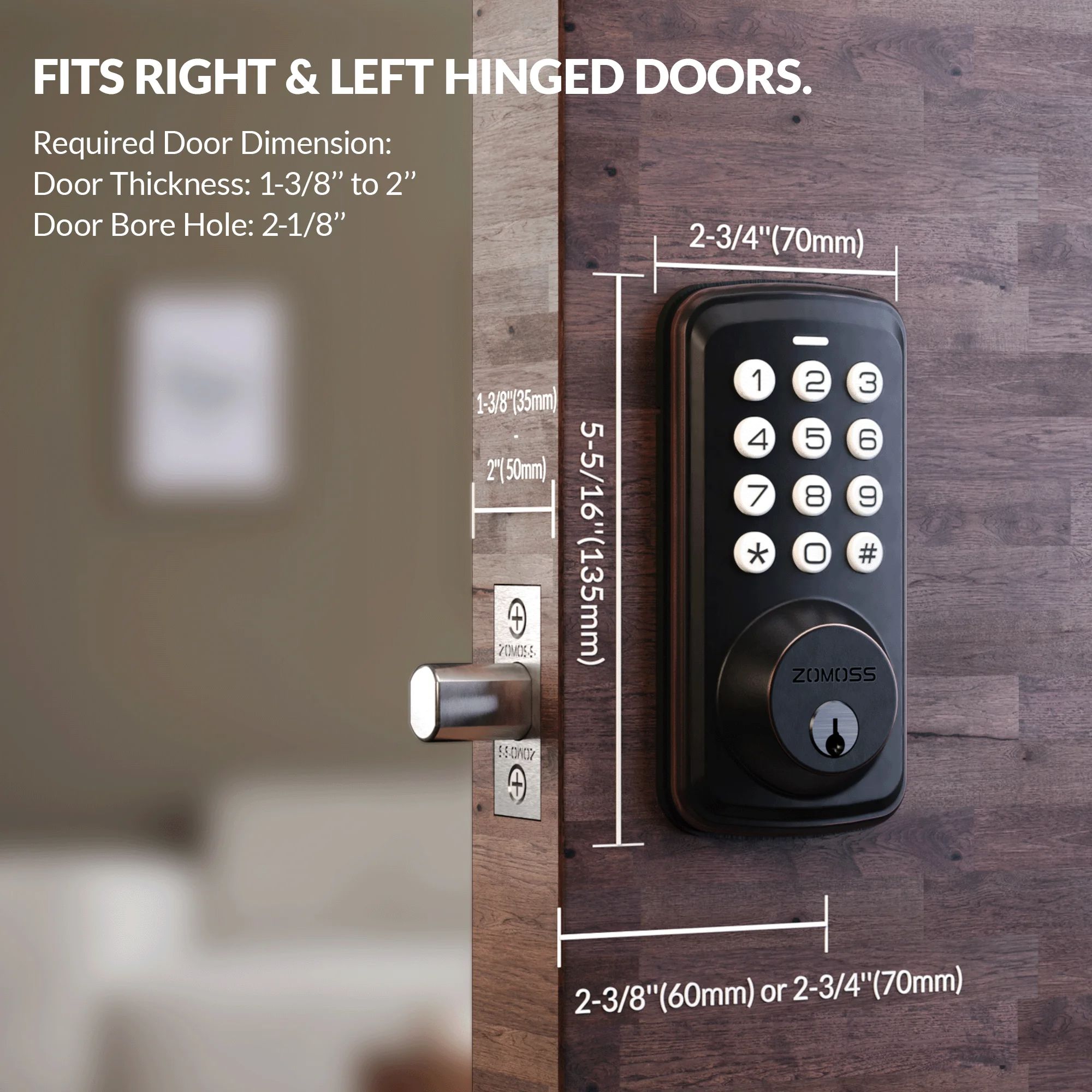 ZOMOSS Smart Keypad Digital Door Lock Keyless Entry | Inspire Uplift