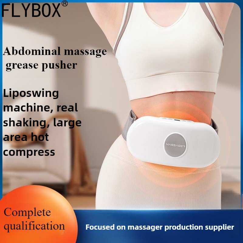 Heated Wireless Abdominal Massage Belt, Electric Belly Shaking Massager with Multi Vibration Modes, Fat Burner