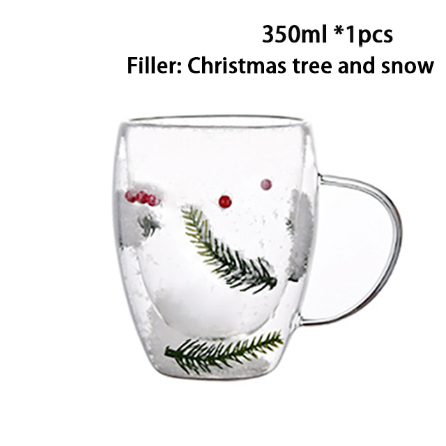 Heat Resistant Double Wall Glass Coffee Cup With Handle, Insulated Tea, Espresso, Milk Mug, Elegant Clear Gift Drinkware