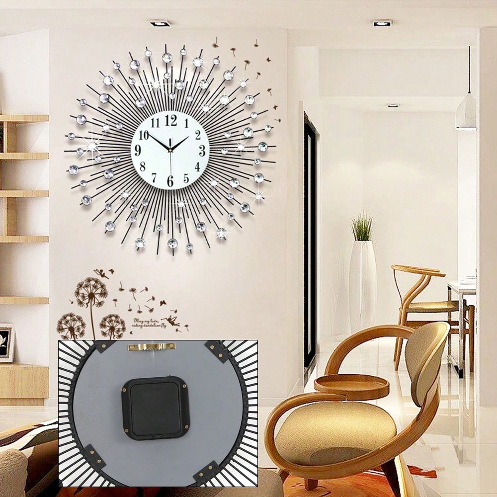 Sun Design Diamond Wall Clock 60x60cm Modern Home Decor | Inspire Uplift
