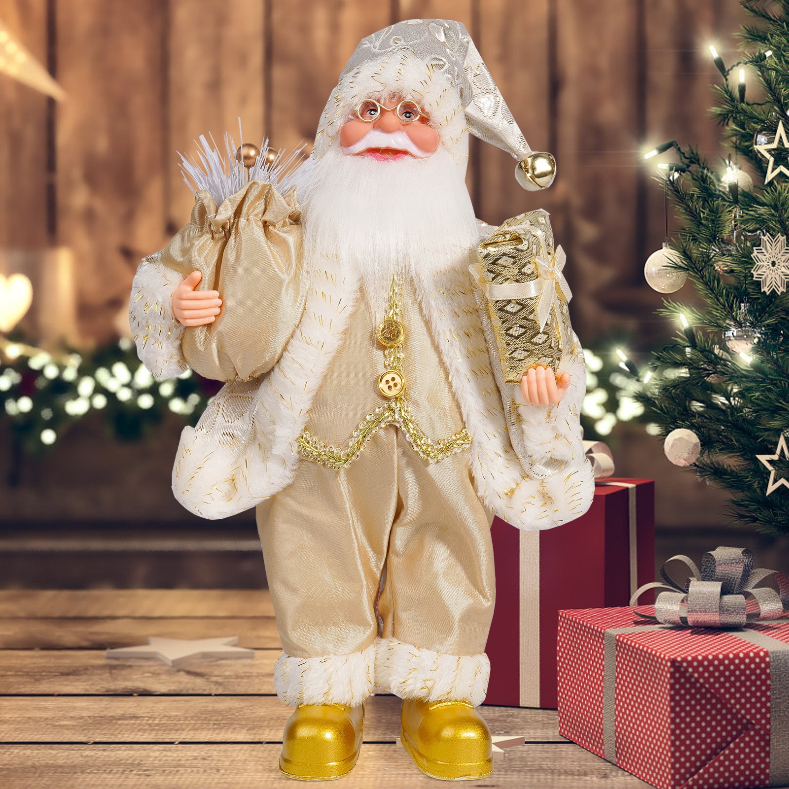 Christmas Santa Claus Figurines, Holiday Desktop Ornaments, Party and Home Decoration Crafts