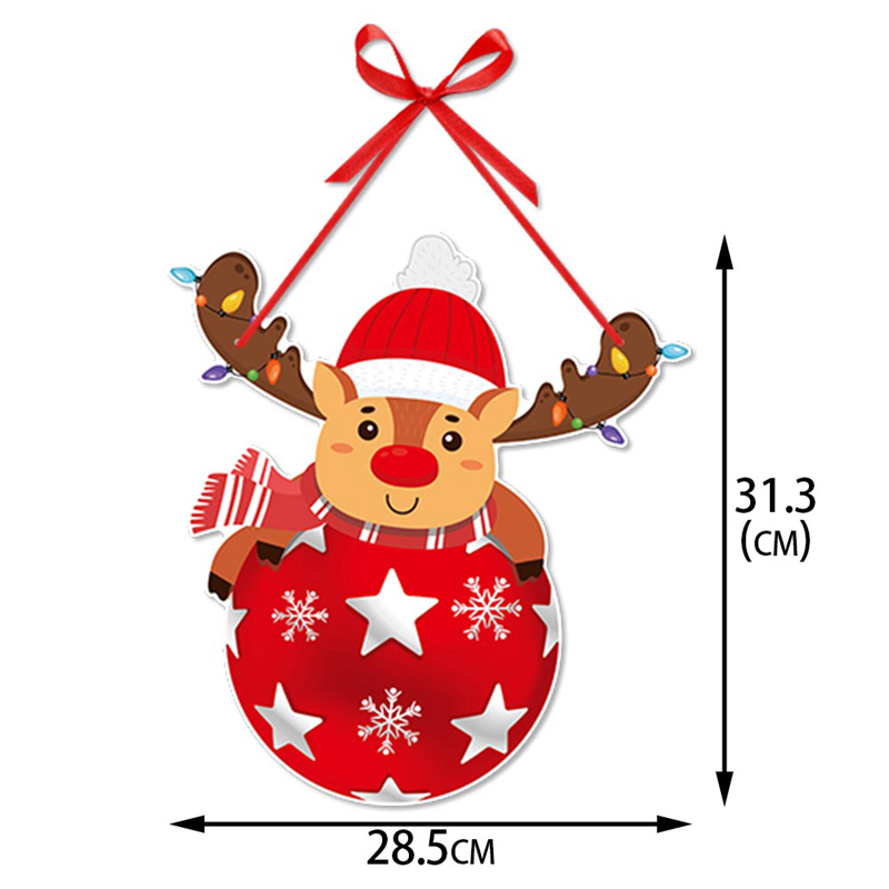 Christmas Door Hanger, Snowman and Santa Claus Ornament, Holiday Home Decoration, Xmas Tree Hanging Pendant for New Year