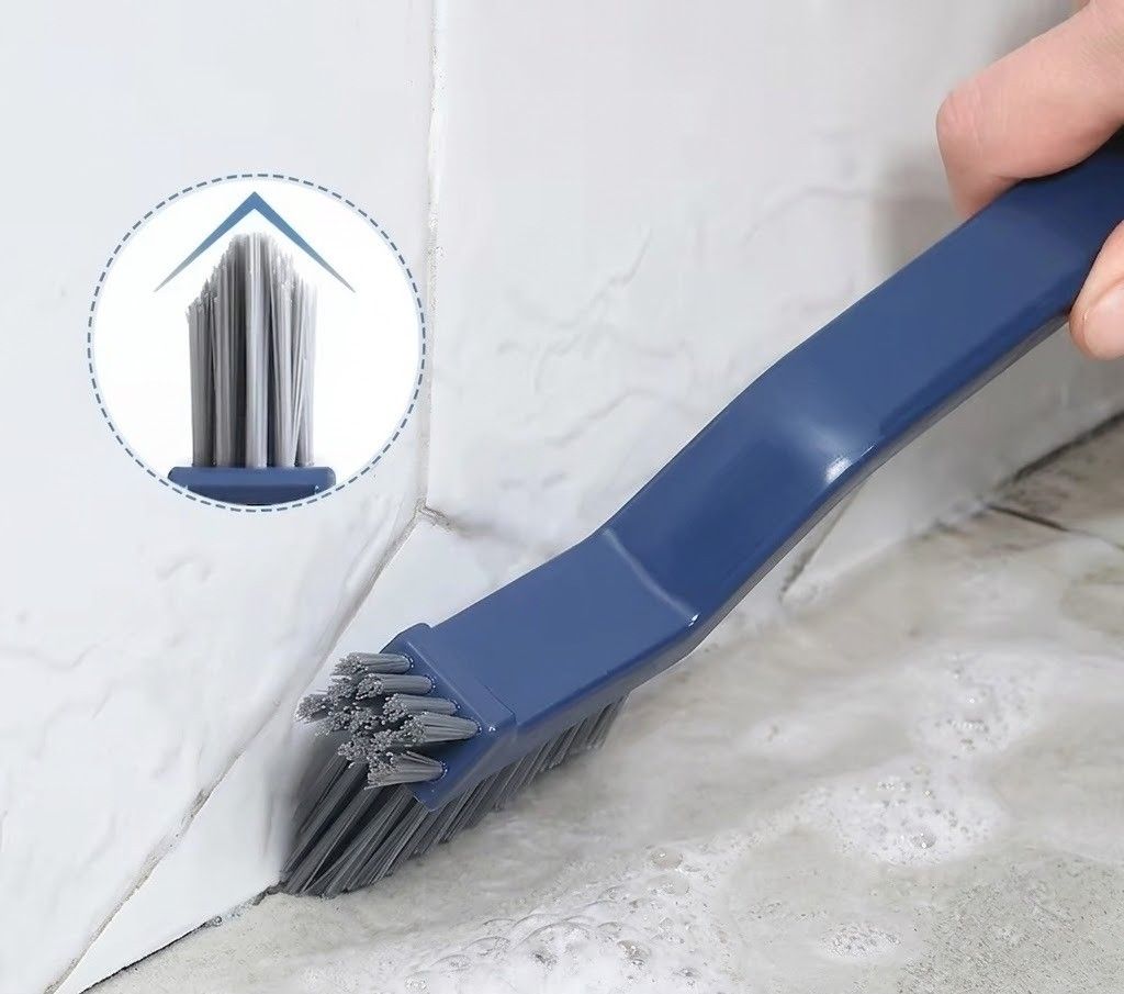 ErgoClean Long Handle Bathroom Floor Scrub Brush Tile & Grout Cleaning Brush for Bathtub, Sink & Ceramic