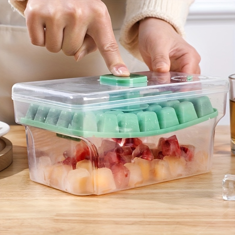 Cube Ice Maker Tray with Storage Bin & Easy Release System