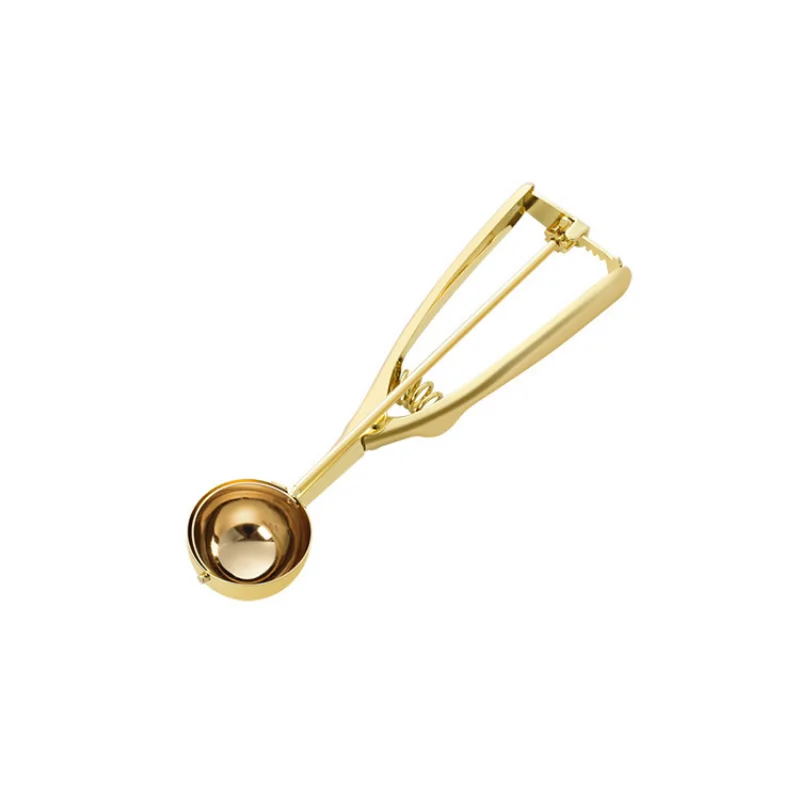 Golden Stainless Steel Ice Cream Scoop Spoon for Ice Cream, Cookies & Fruit Serving