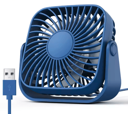 USB Mini Portable Fan for Desk, Camping & Home with Speed Cooling and Adjustable Stand