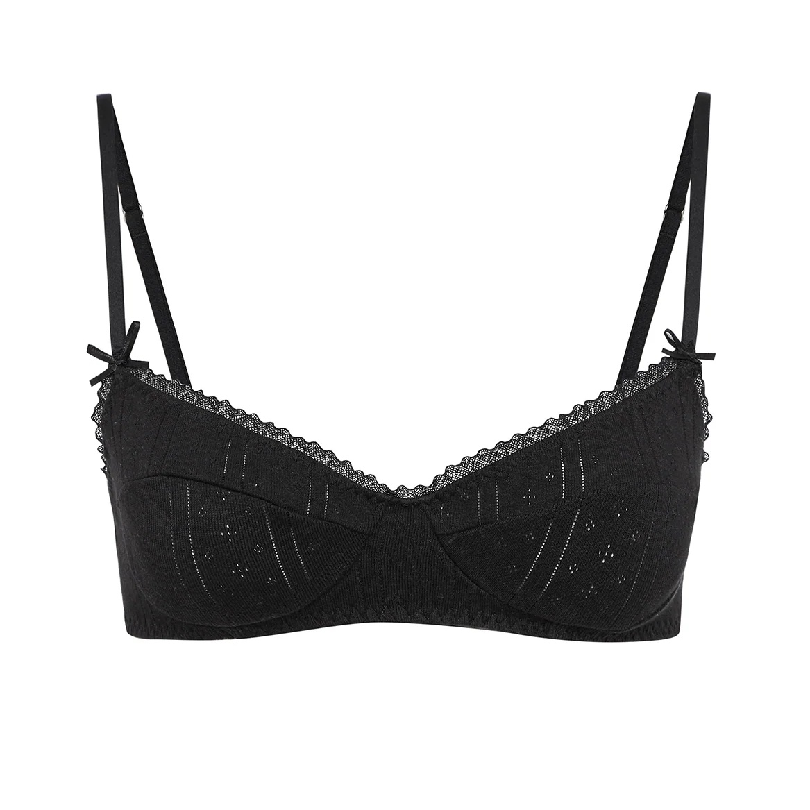 Vintage Lace Comfort Bralette for Women Wireless Strappy Lace Bra