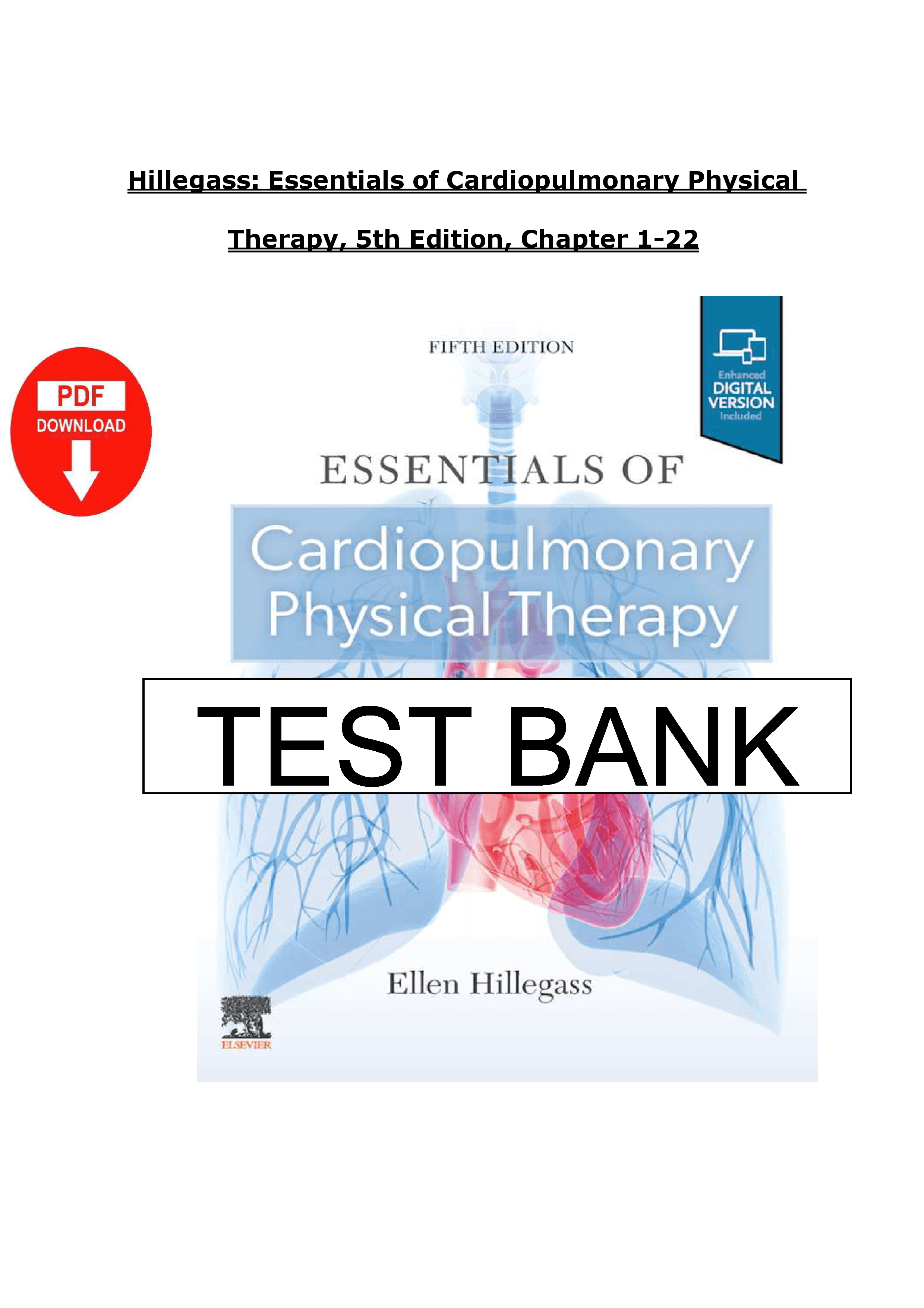 test bank for Essentials of Cardiopulmonary Physical Therapy | Inspire ...
