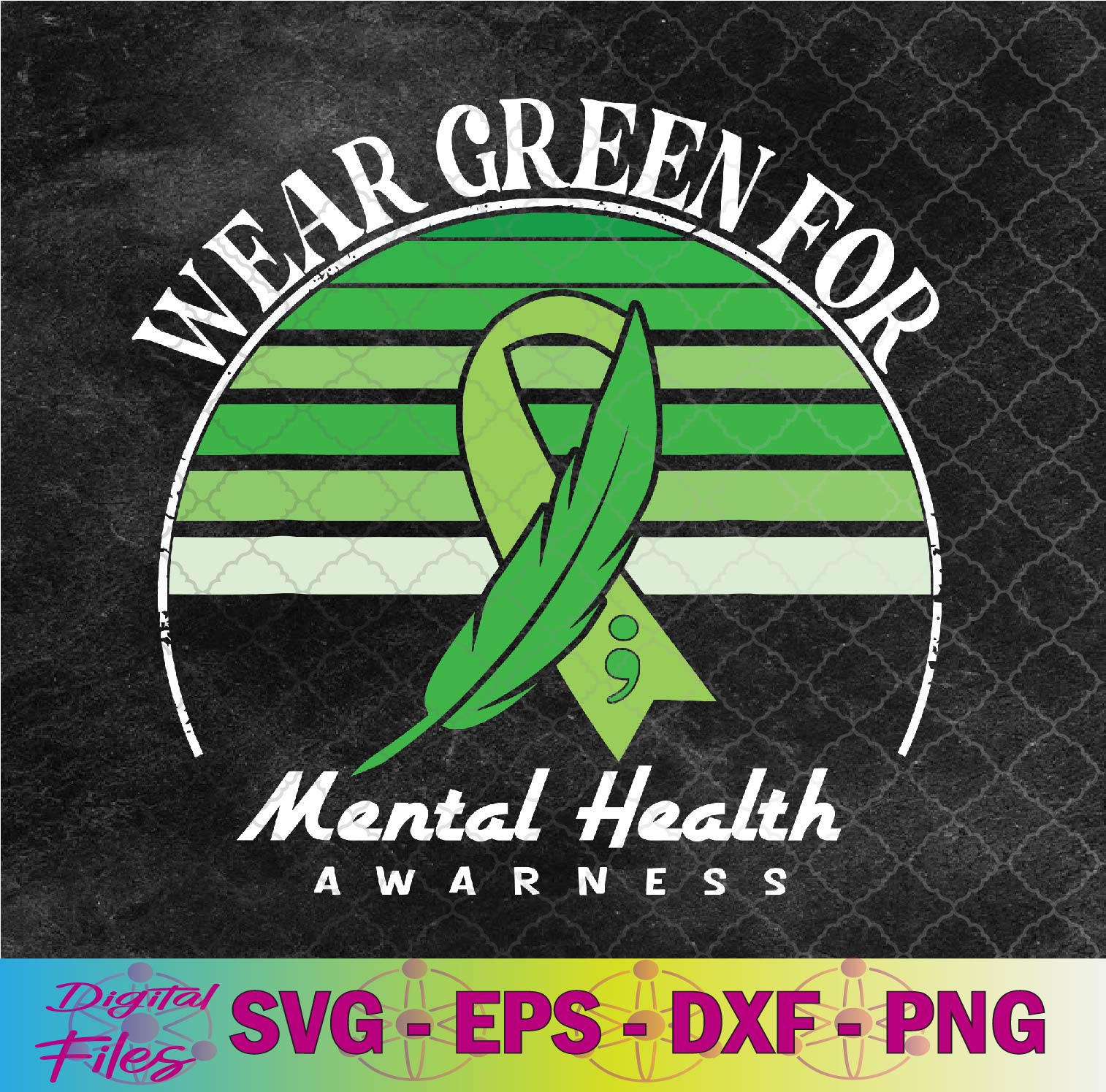 I Wear Green Mental Health Awareness Month Mental Health Svg | Inspire ...