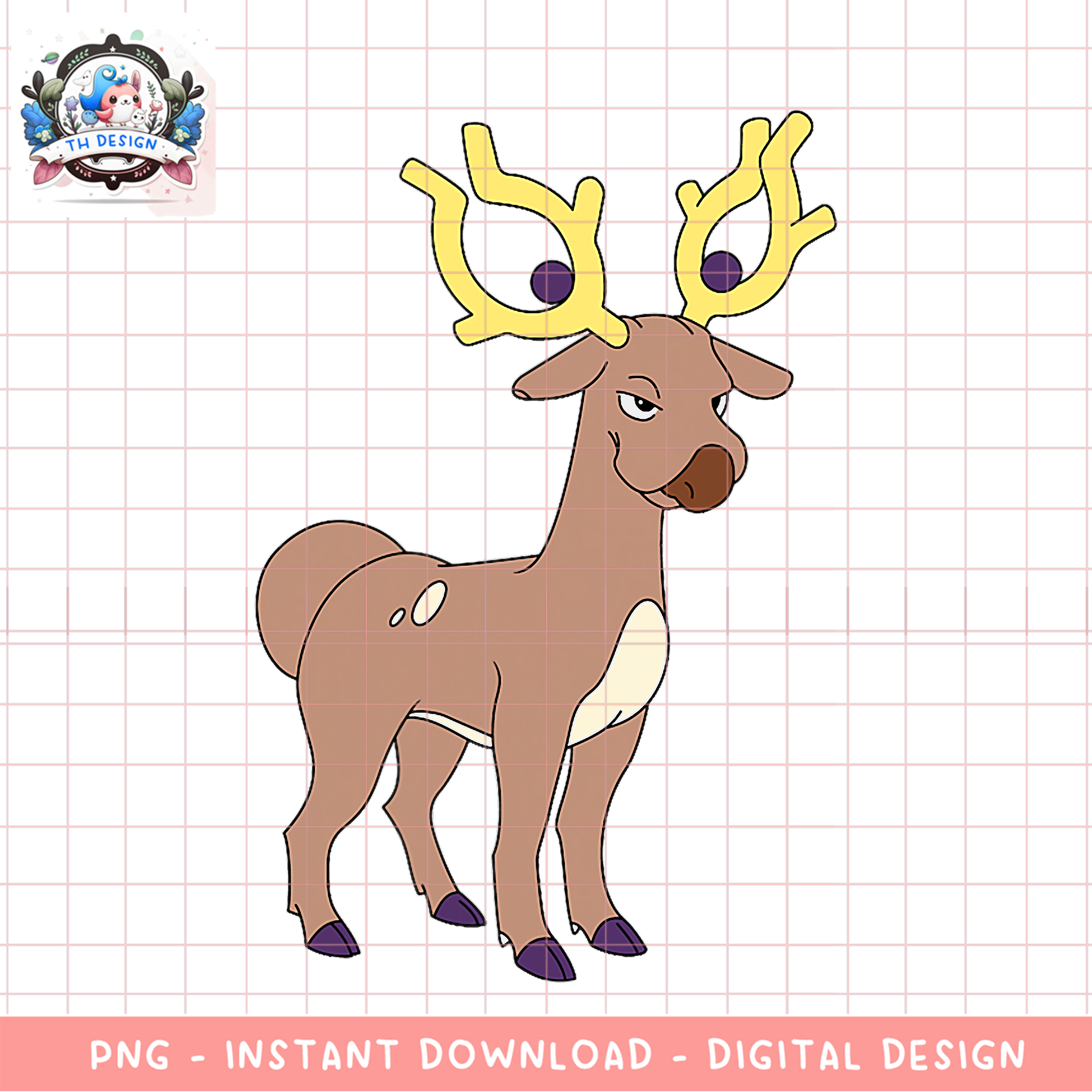 Pokemon Stantler png, digital download, instant | Inspire Uplift