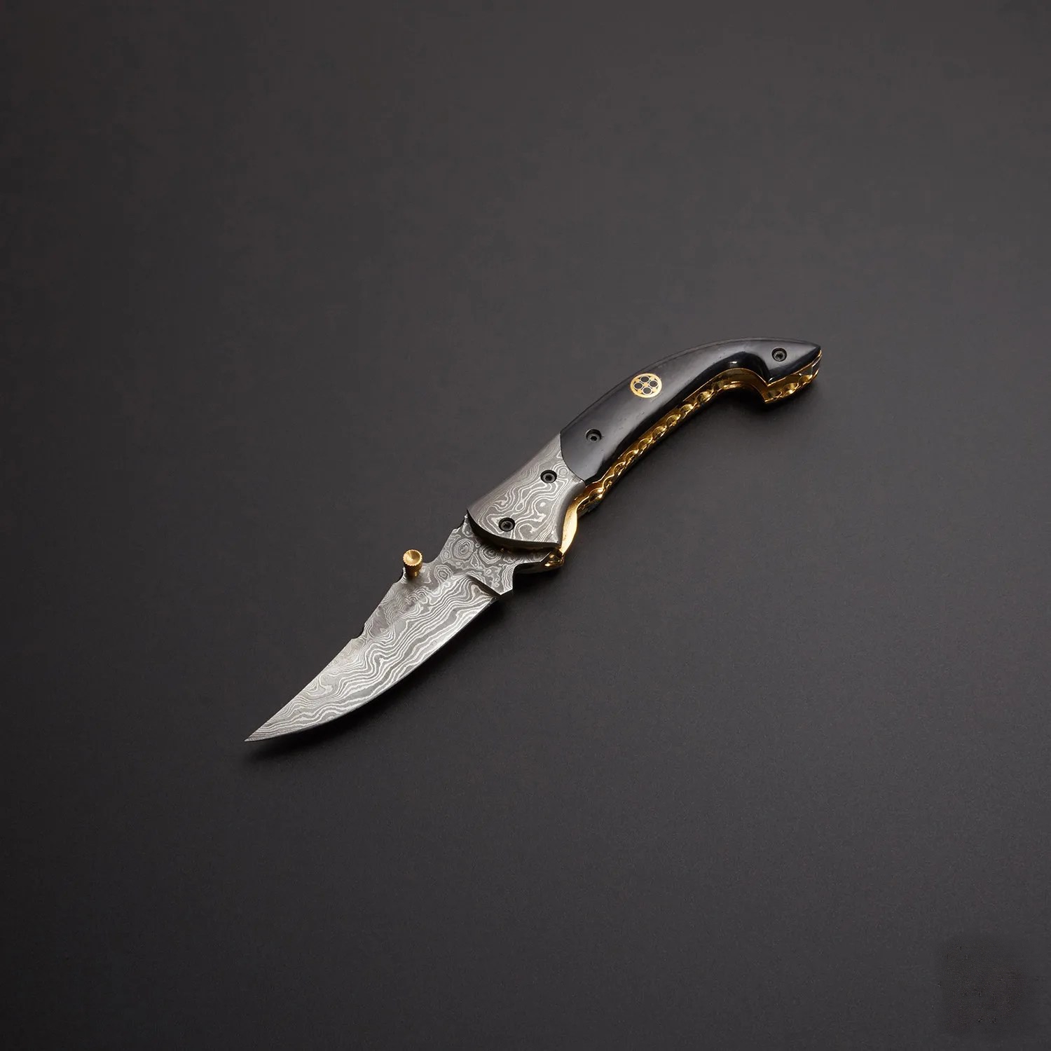 Artisan Crafted Damascus Steel EDC Mini Knife with Antler Handle