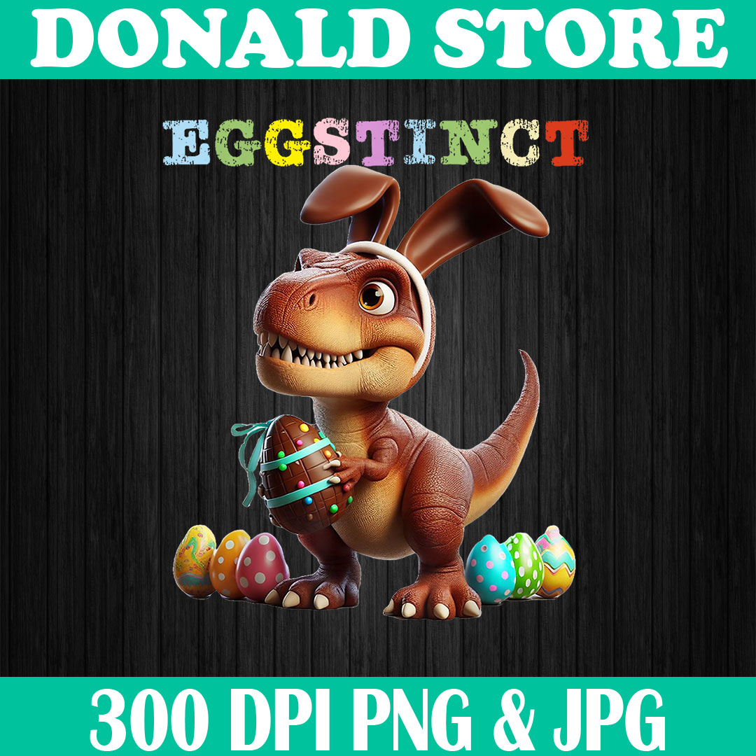 Eggstinct png, Easter Bunny T Rex Dinosaur Eggs Png, Digital | Inspire ...