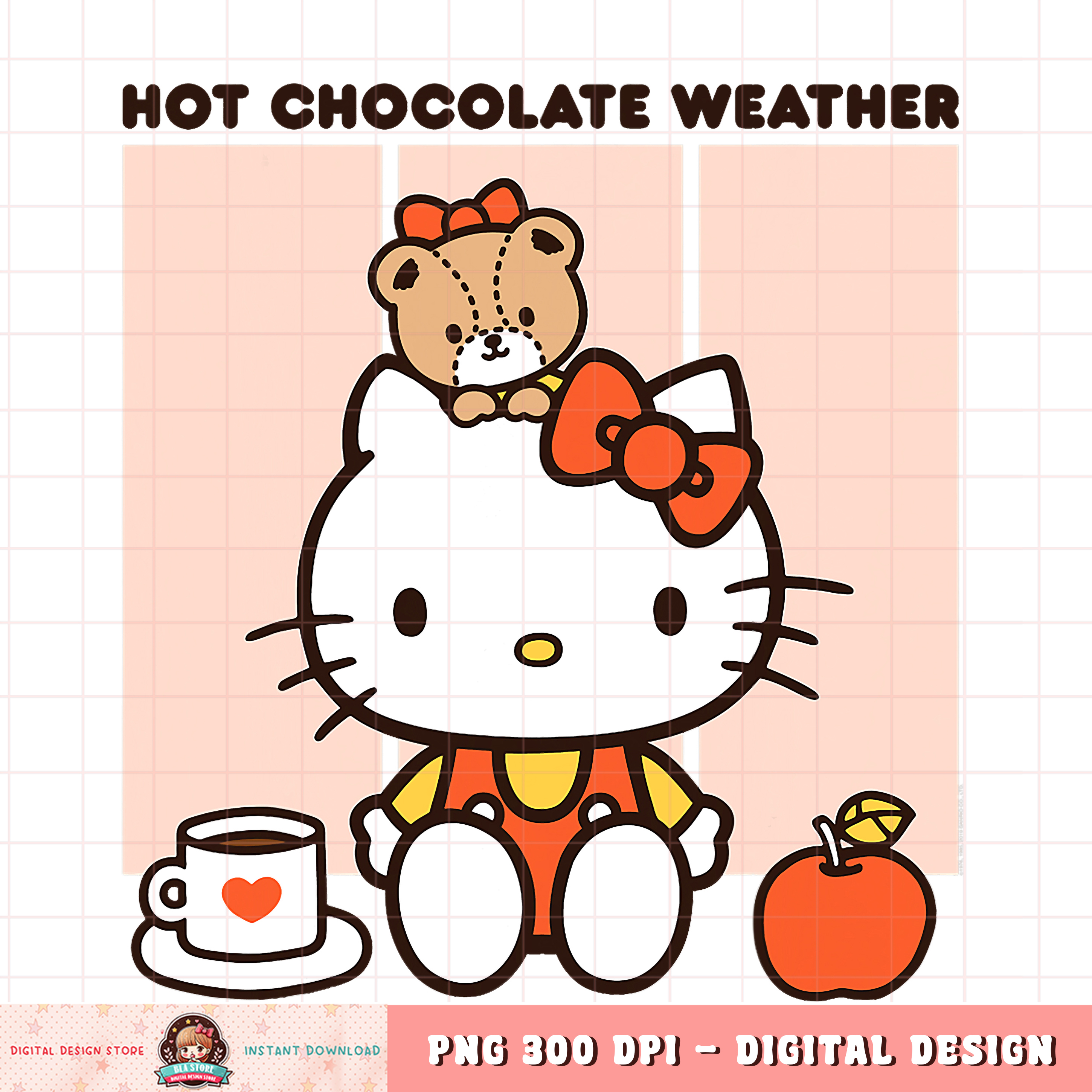 Hello Kitty Cold Hello Kitty Hot Chocolate Weather png, digital download, ins | Inspire ...