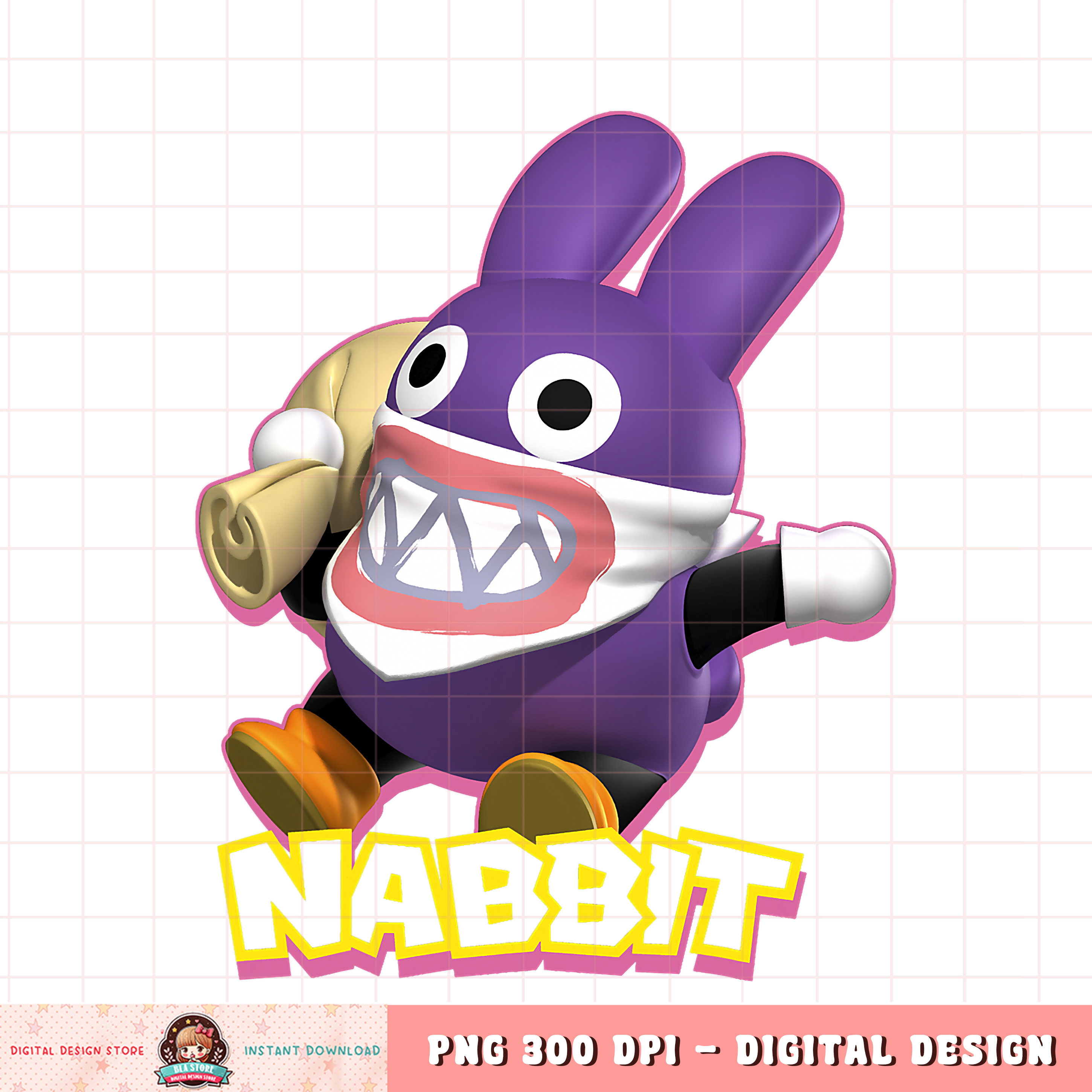 Super Mario Nabbit Action Pose Portrait Logo png, digital do | Inspire ...