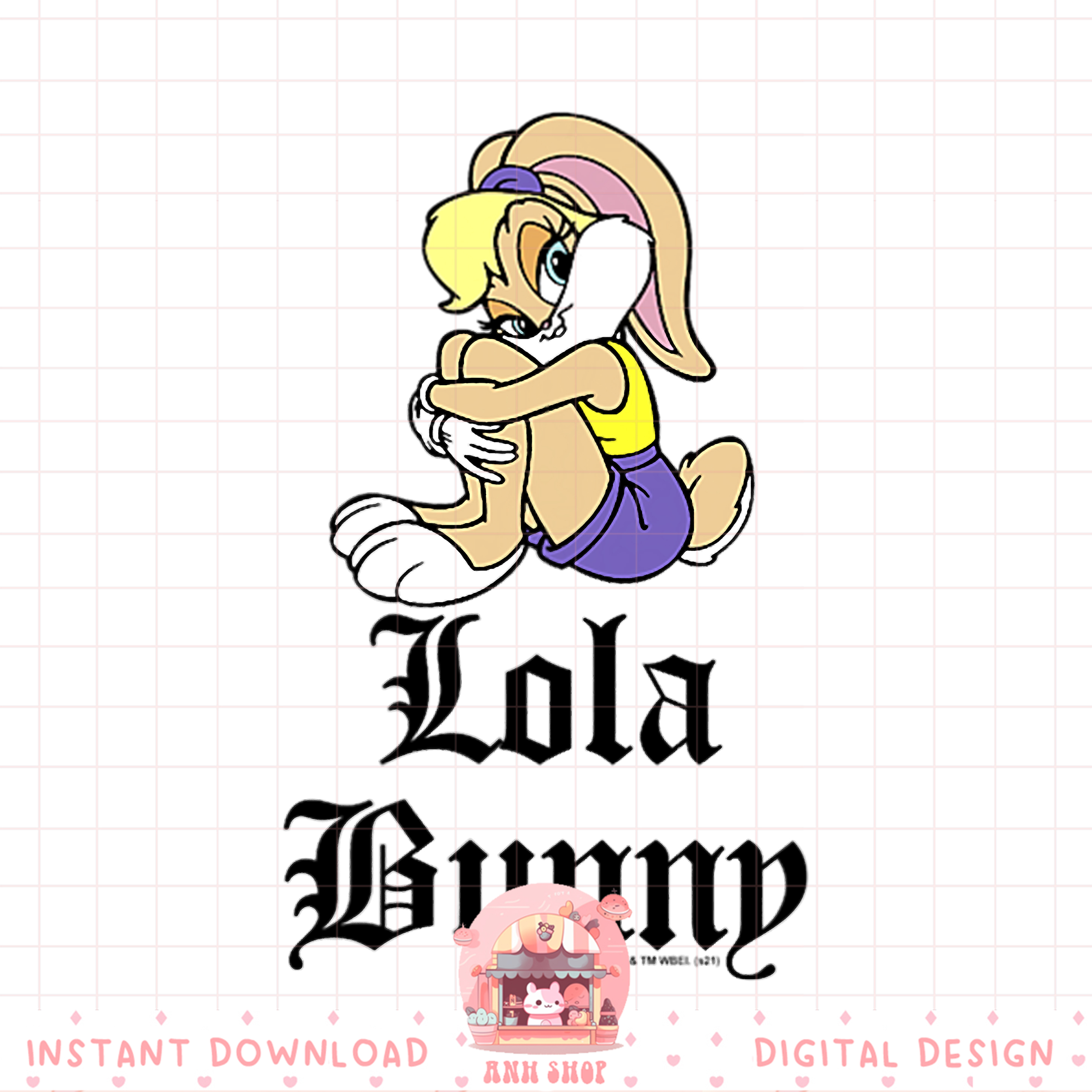 Looney Tunes Lola Bunny Centered Seated Pose png, digital do | Inspire ...