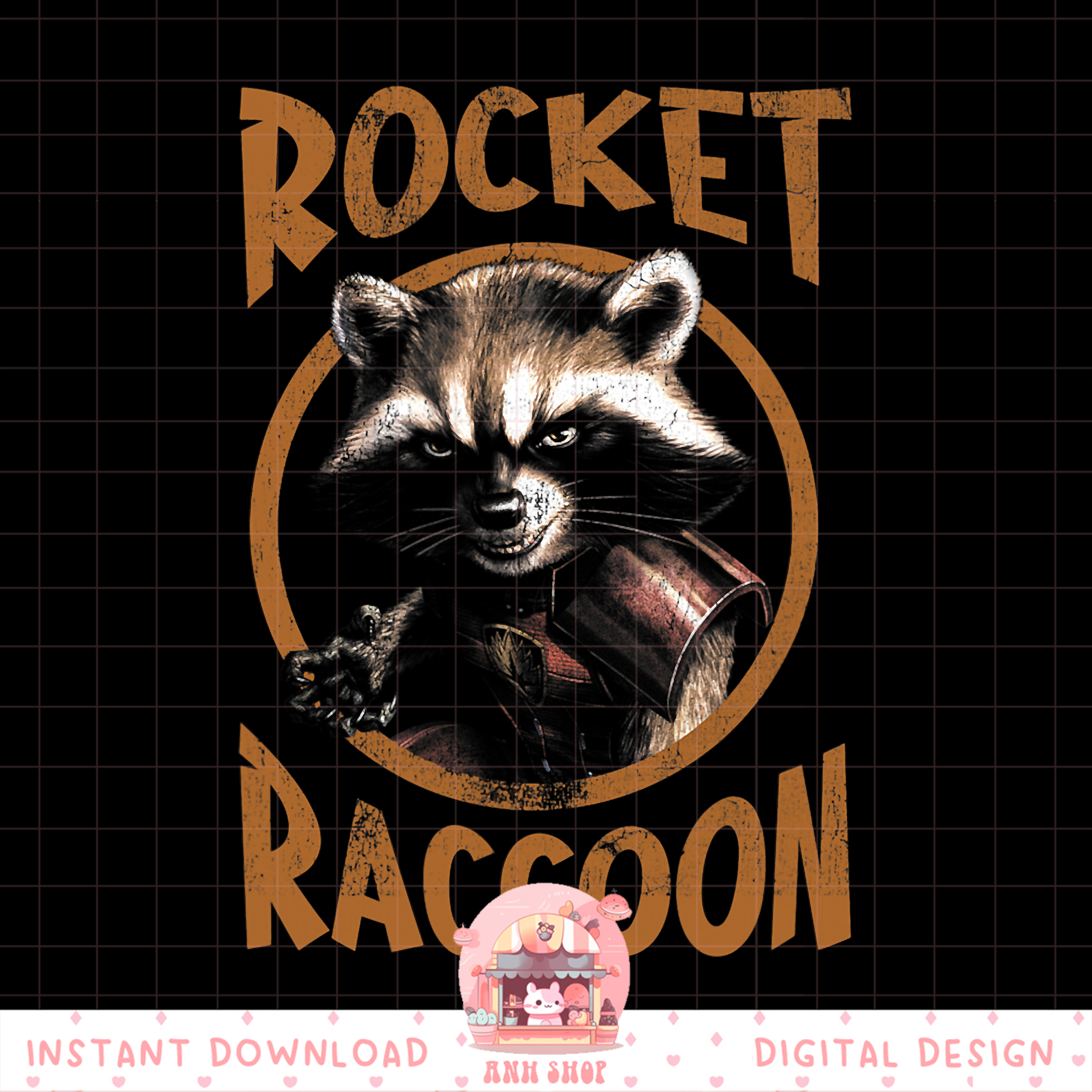 Marvel GOTG Rocket Raccoon Circle Portrait png, digital down | Inspire ...