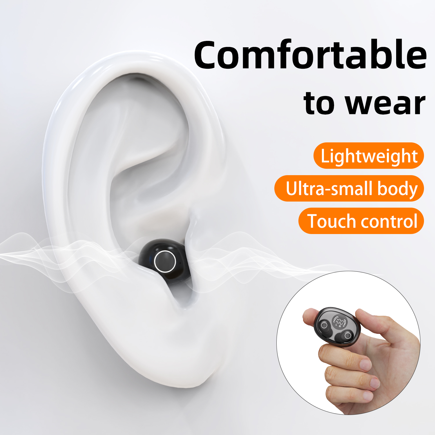 Invisible Sleep Wireless Bluetooth Earphone with Mic | Inspire Uplift
