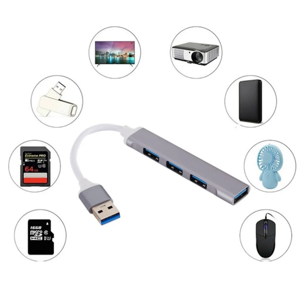4 Ports HUB Multi Splitter Adapter for Macbook, Lenovo | Inspire Uplift