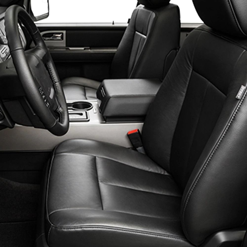 Perforated Leather Seat Cover, Expedition Driver Bottom, Black, Comfortable & Durable Car Seat Protector