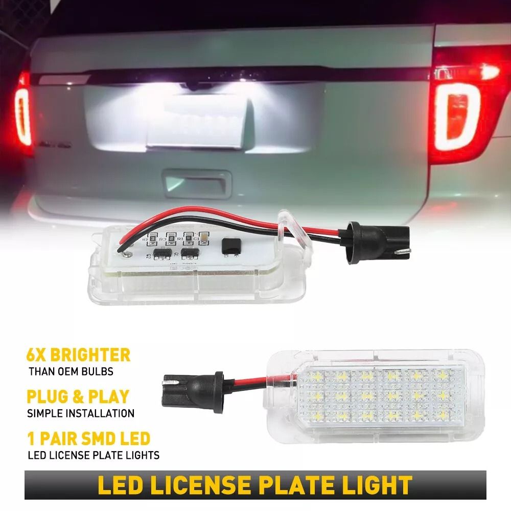 White SMD LED License Plate Light for Expedition Fusion, Direct-Fit Replacement