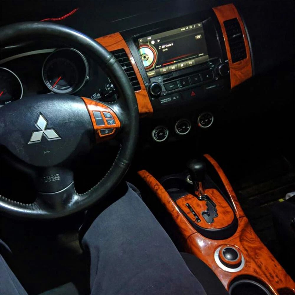 Wood Grain Vinyl Film for Car Interior, Textured Glossy Wrap Sticker