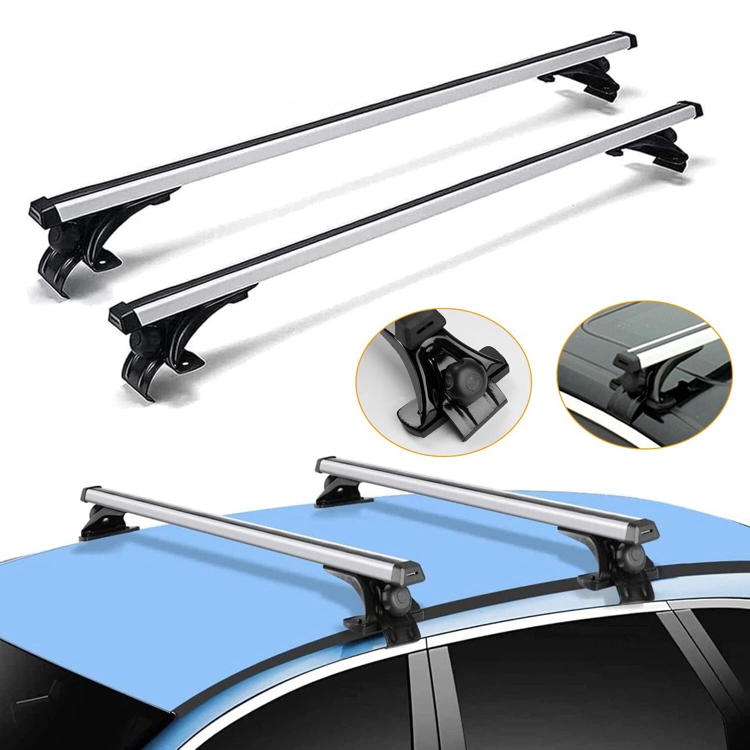 Aluminum Car Roof Rack , Universal Roof Rack Cross Bars, Carrier for Bikes, Snowboards, Camping Gear