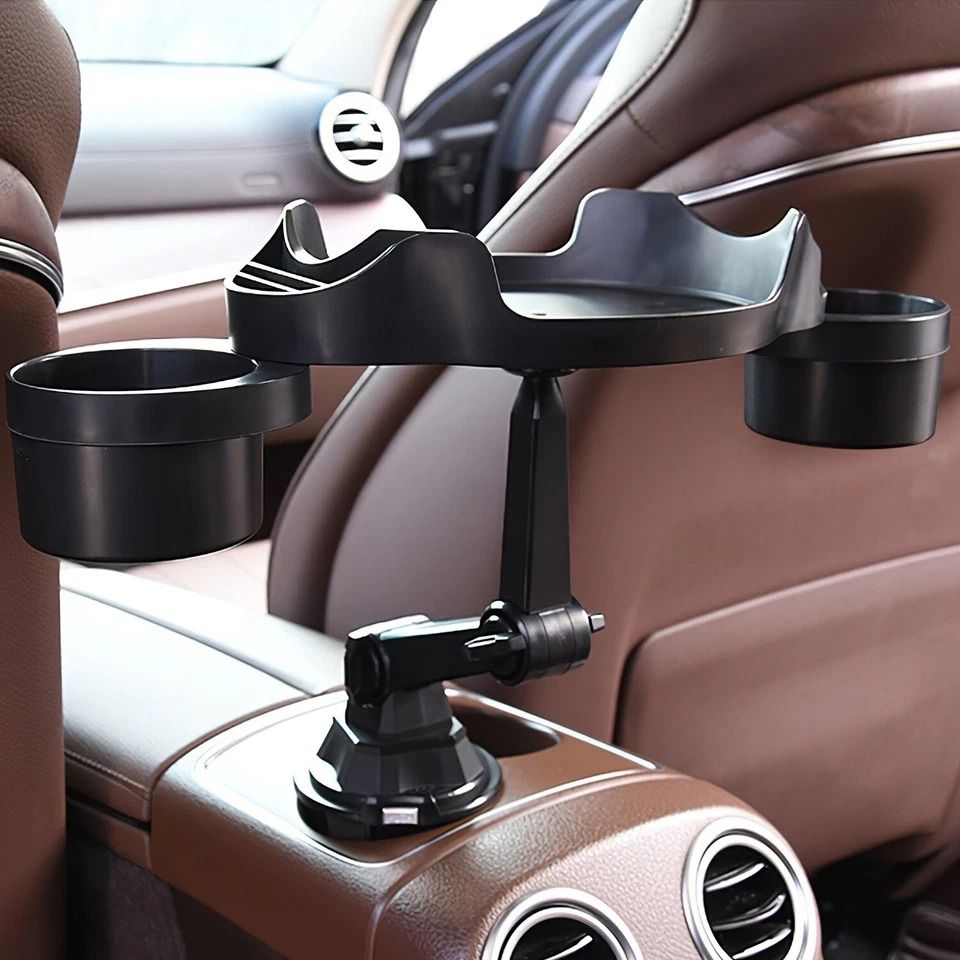 Car Cup Holder Expander, Water Cup Tray with Bottle Stand, Rotating Mount for Enhanced Vehicle Storage