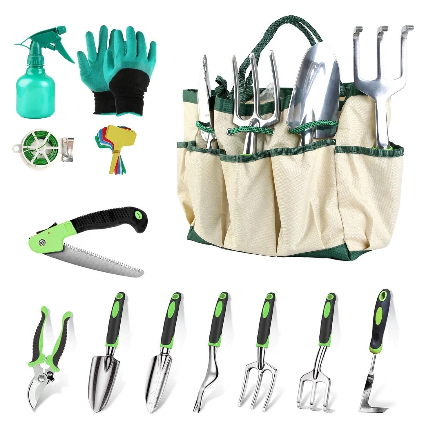 Garden Tool Set, Aluminum Alloy Gardening Tools Kit, Essential Hand Tools for Plant Care and Gardening