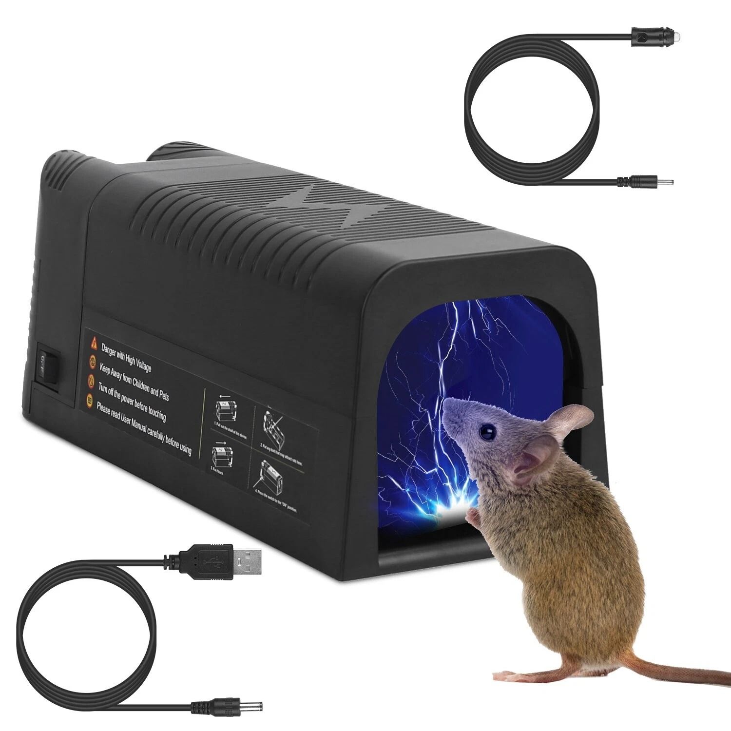 Rodent Zapper Electric Rat Trap, Shock Mice Trap, Rechargeable, Reusable, Home Pest Control Solution