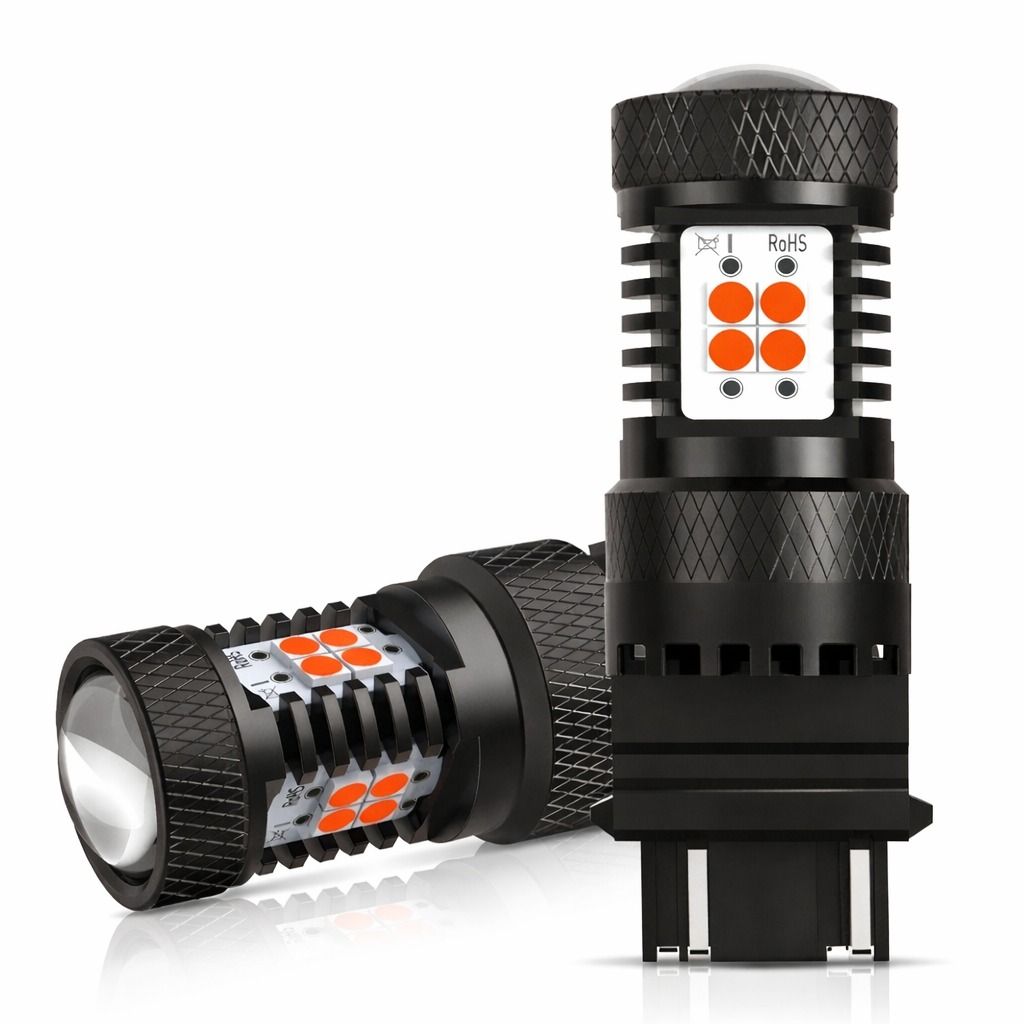 LED Stop Tail Brake Light Bulbs, Pure Red, Wide Voltage, Aluminum Alloy