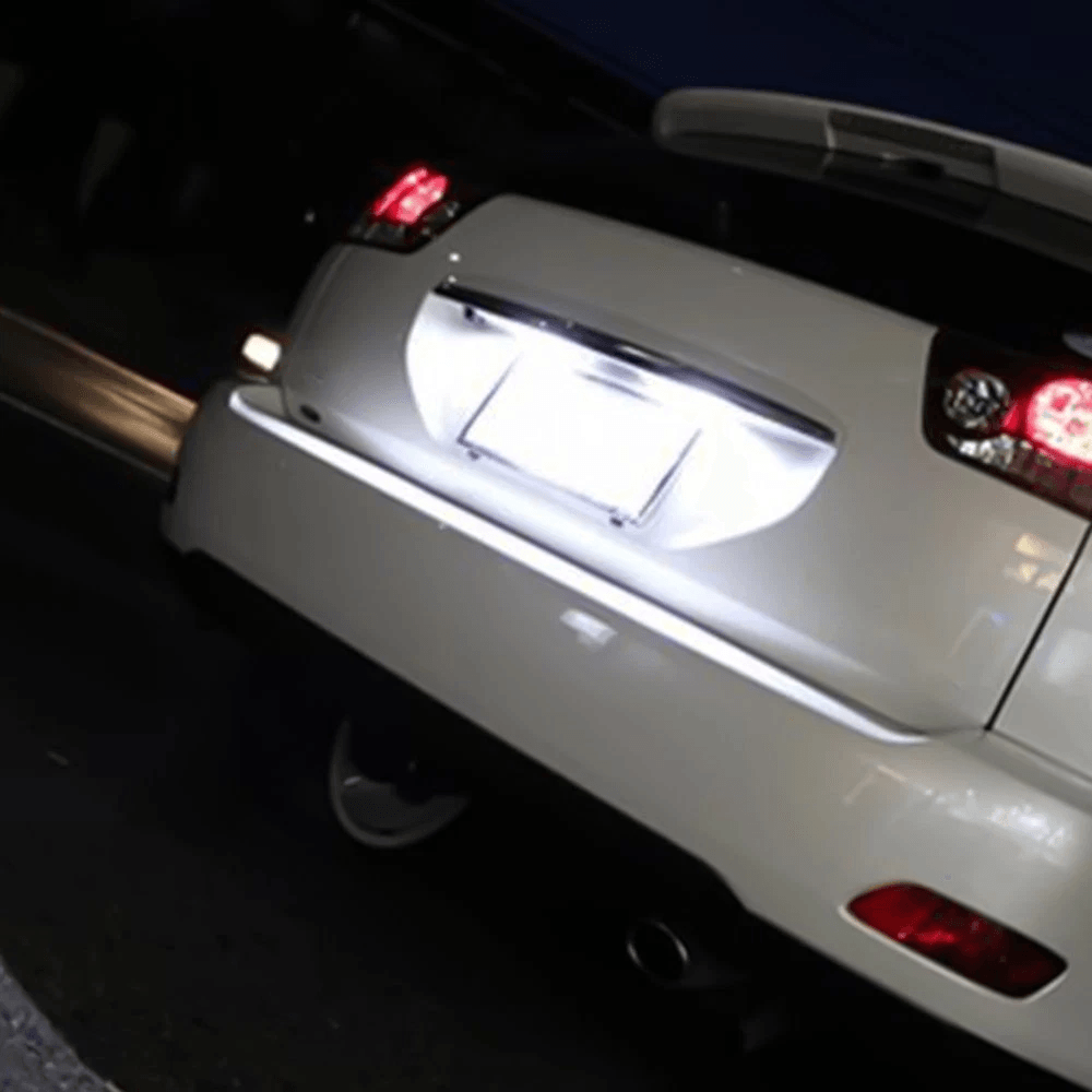 Waterproof Rear LED License Plate Light, White, SMD LED, Black