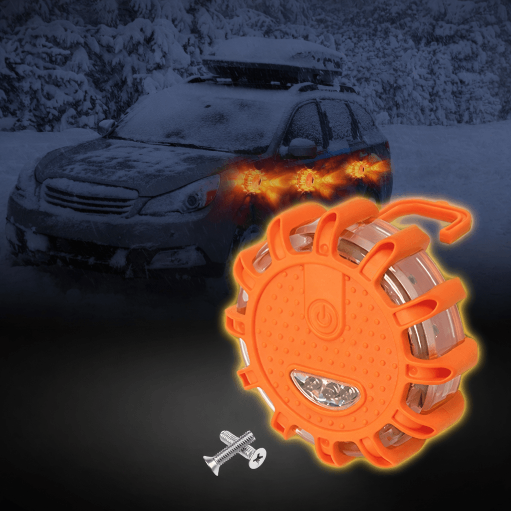 Emergency LED Road Flares, Flashing Warning Light for Roadside Beacon Safety