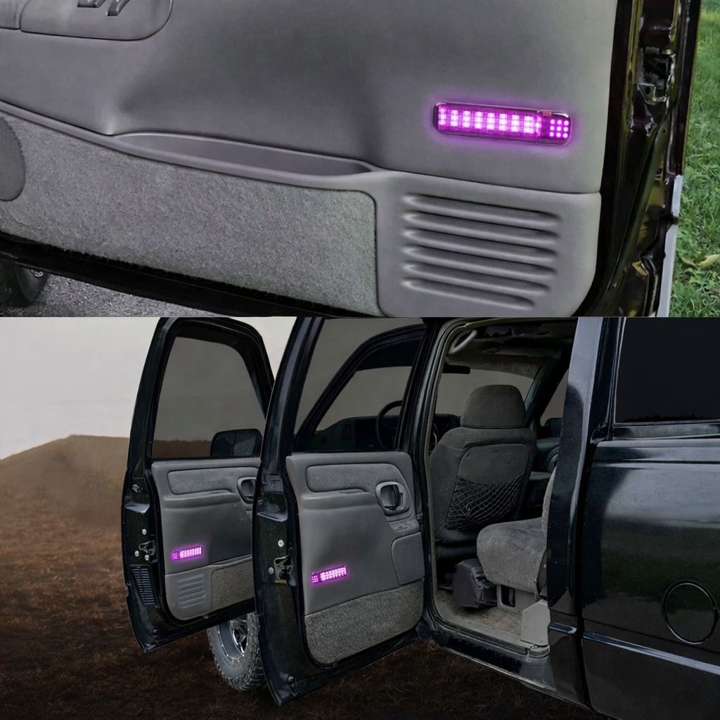 Purple pair LED Door Courtesy Light, waterproof, ABS housing, PC lens, easy install