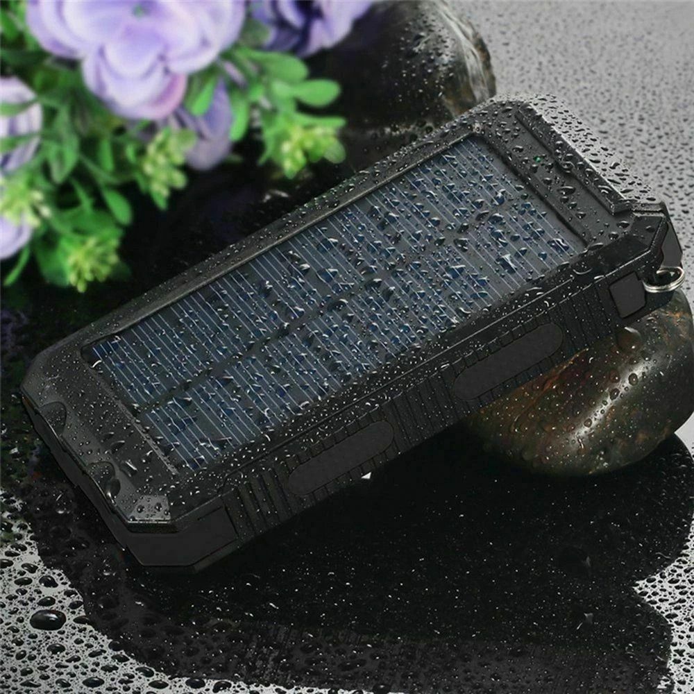 Portable Waterproof Solar Power Bank, External Battery Charger