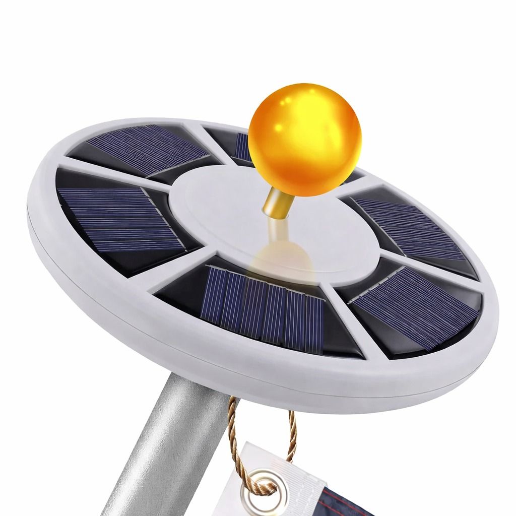 Super Bright LED Solar Powered Flag Pole Light, Waterproof Outdoor Auto Active