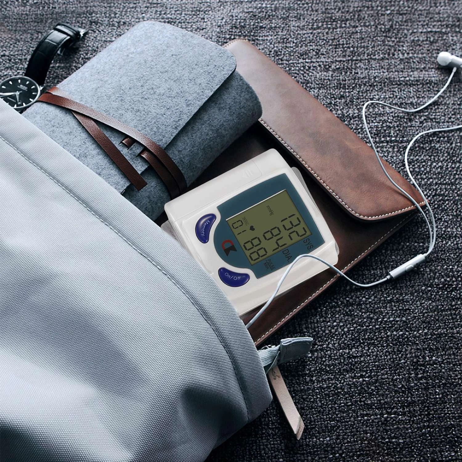 Wrist BP Cuff Blood Pressure Monitor, Portable Heart Rate Check Pulse Machine, Accurate Readings