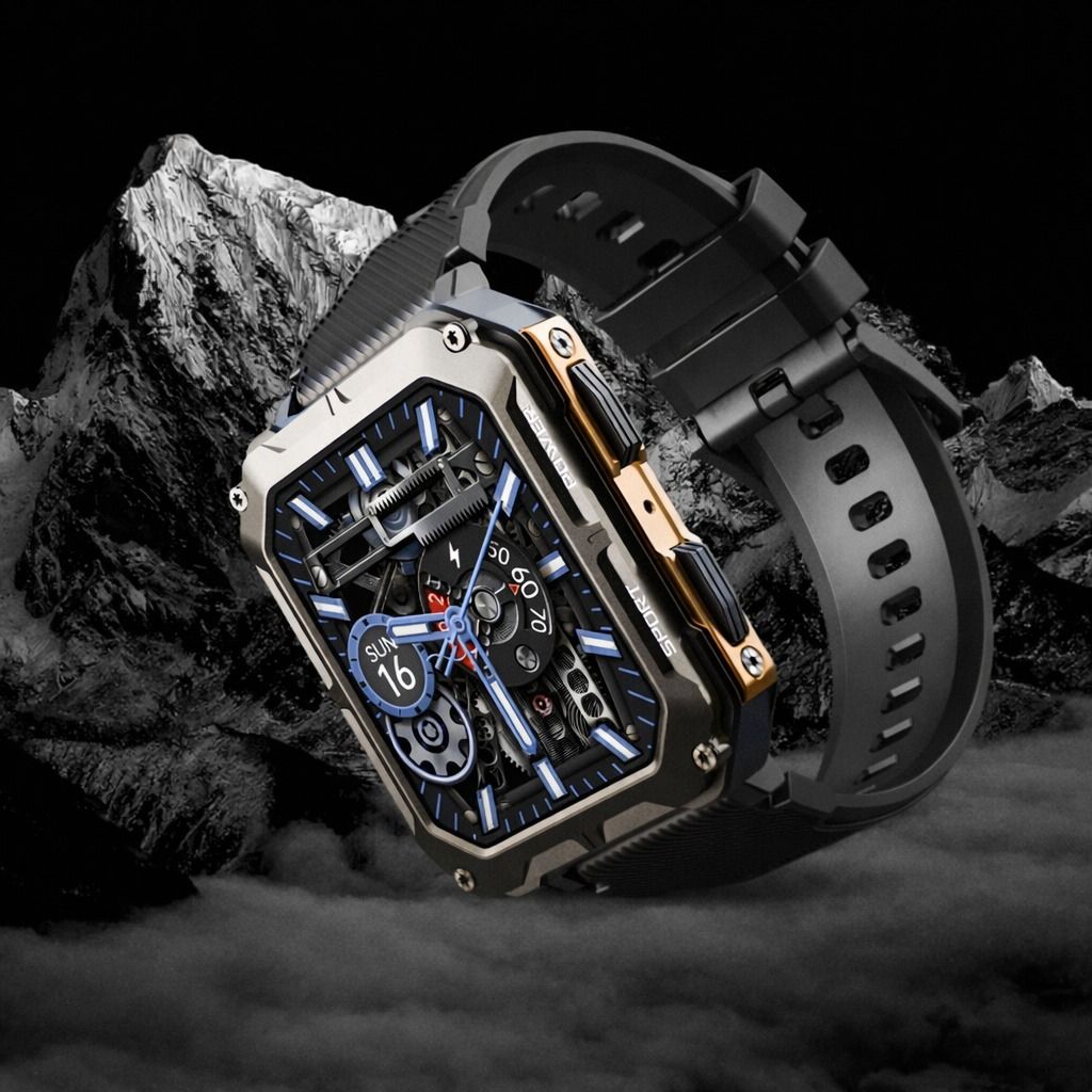 Smart Watch for Men, Military Fitness Tracker, New Blood Pressure Wristwatch with Health Features