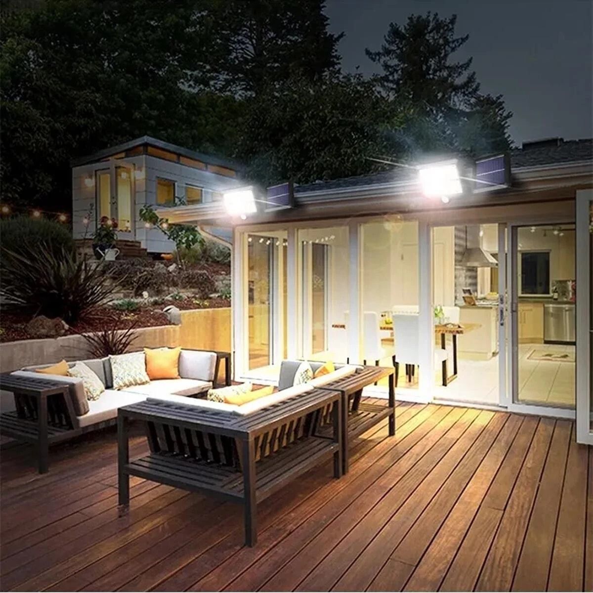 Outdoor LED Solar Street Lights, Motion Sensor Flood Lamp, Security Wall Light