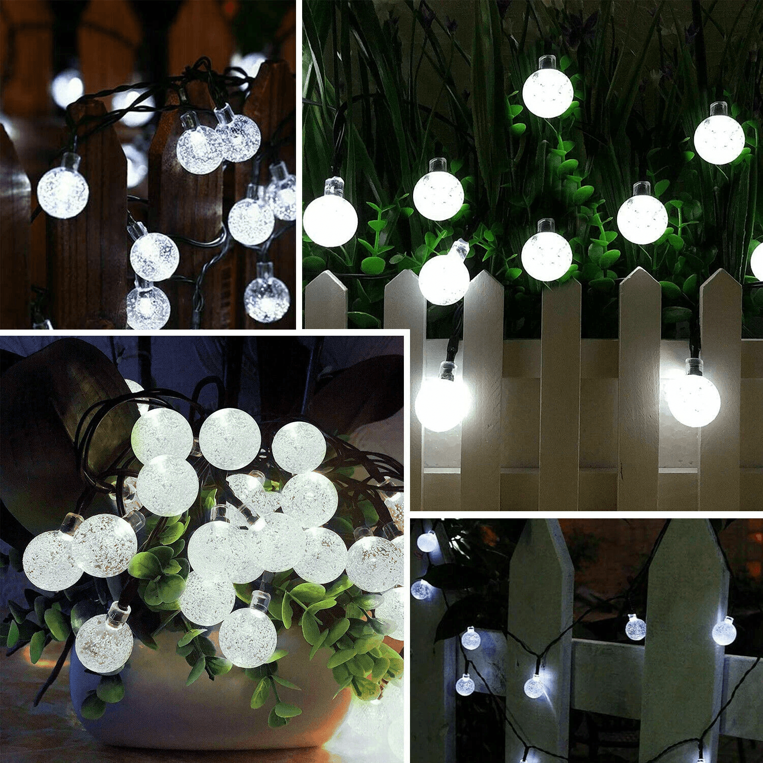 Solar Powered LED String Light Outdoor Waterproof, Garden Path Yard Decor Lamp for Lawn Patio Driveway
