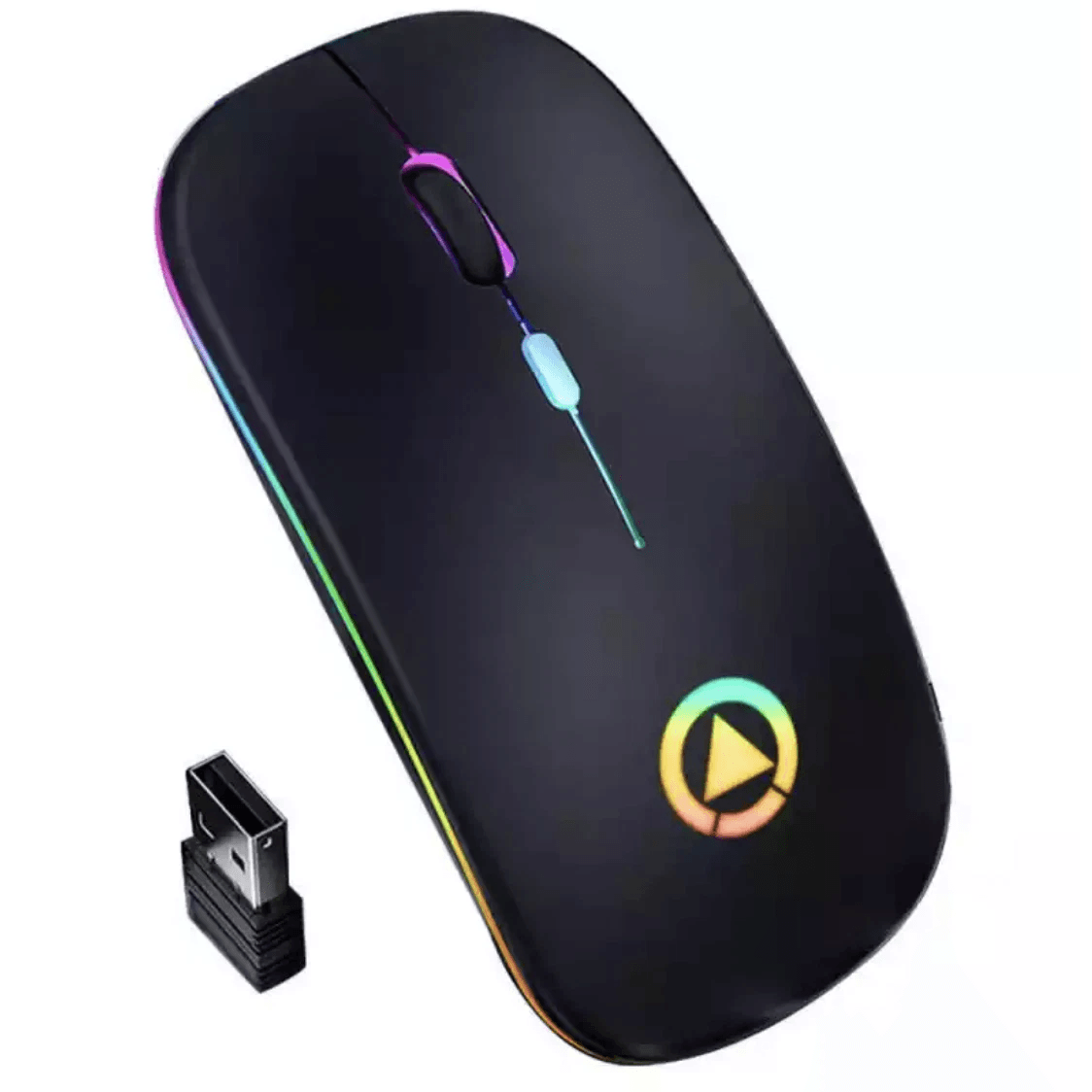 USB Rechargeable RGB Wireless Optical Mouse, Cordless Mice for PC, Laptop, and More