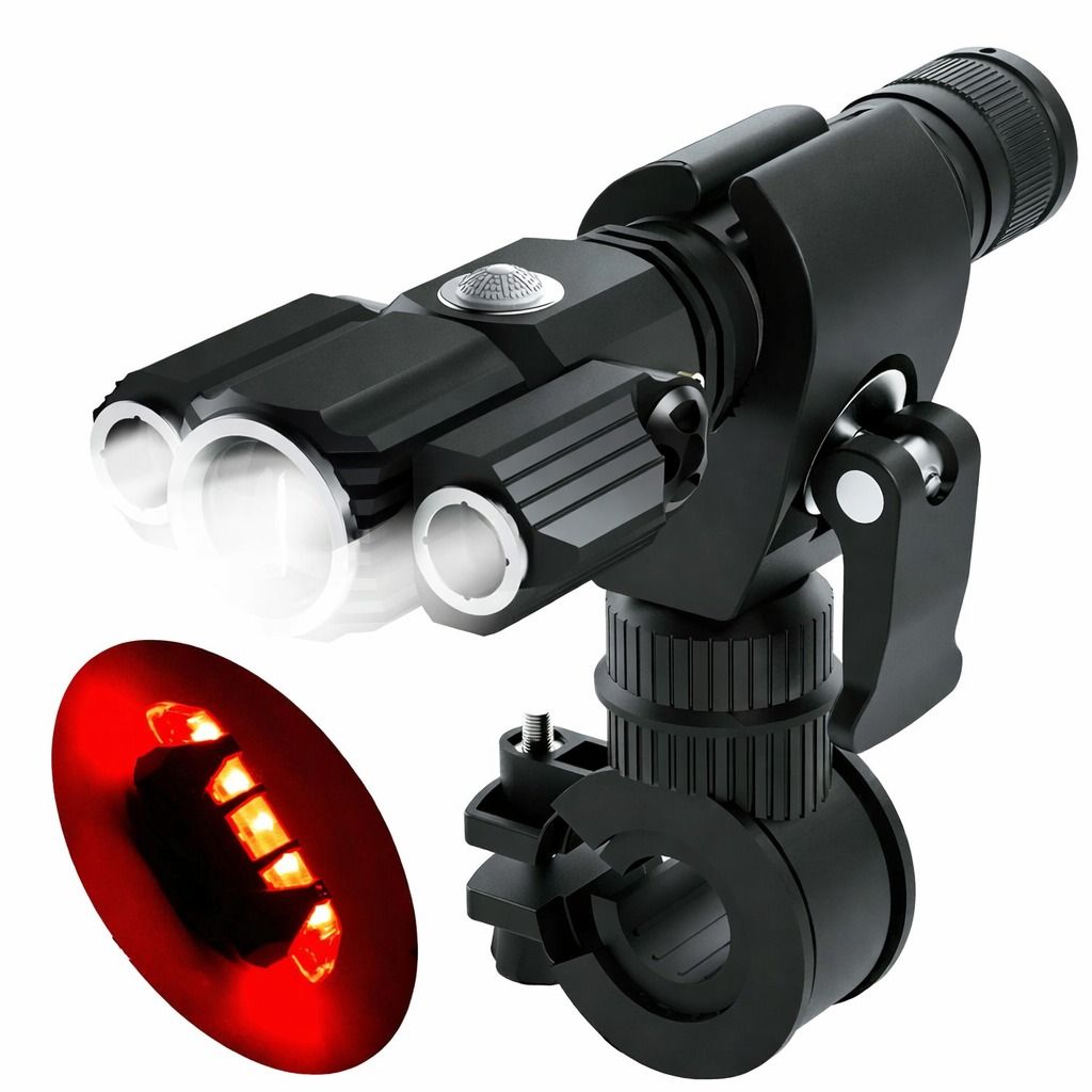 LED Bicycle Headlight, USB Rechargeable Bike Front Lamp Set, Cycling Head Light for Safety and Performance