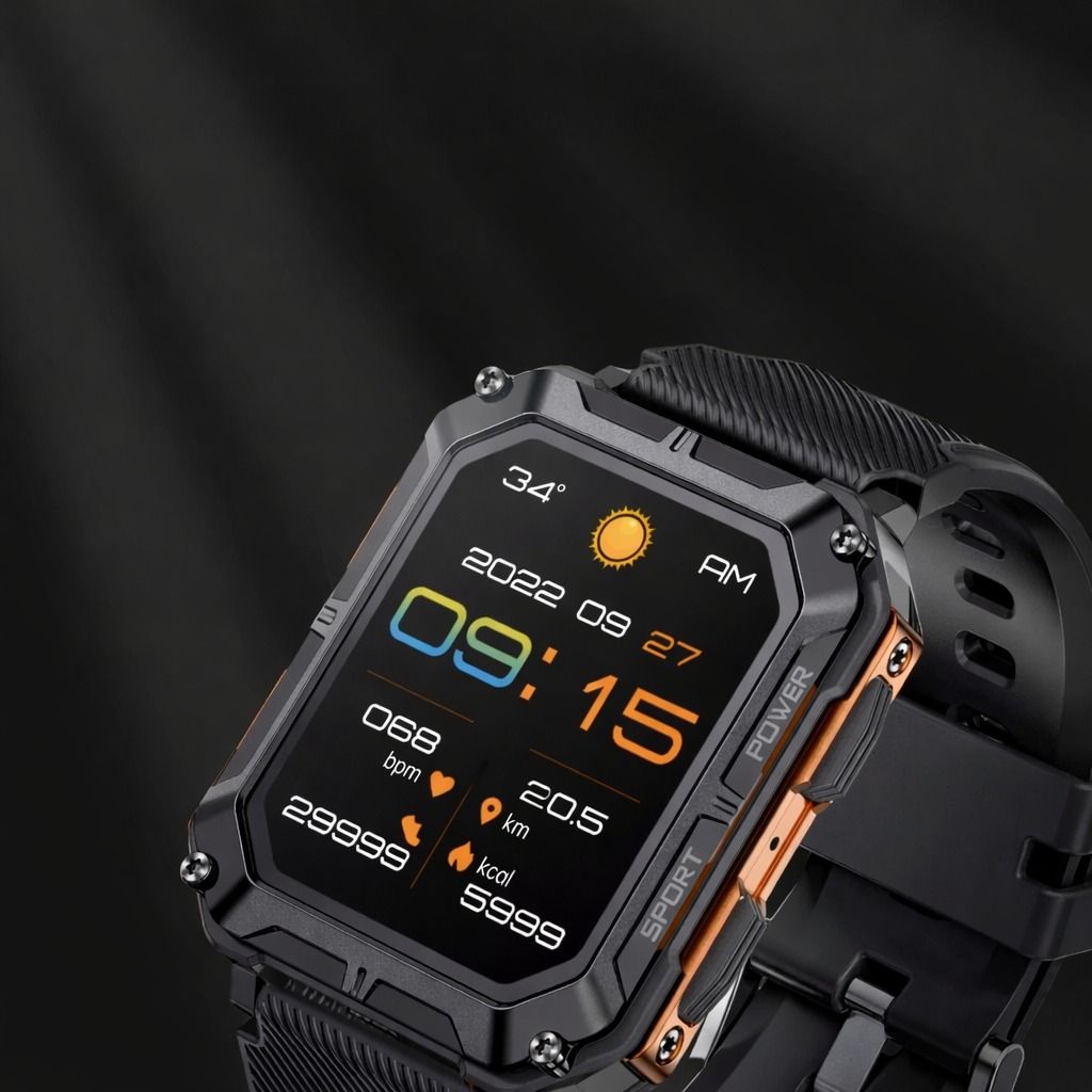 Smart Watch Men Military Fitness Tracker, New Blood Pressure Wristwatch for Health Monitoring