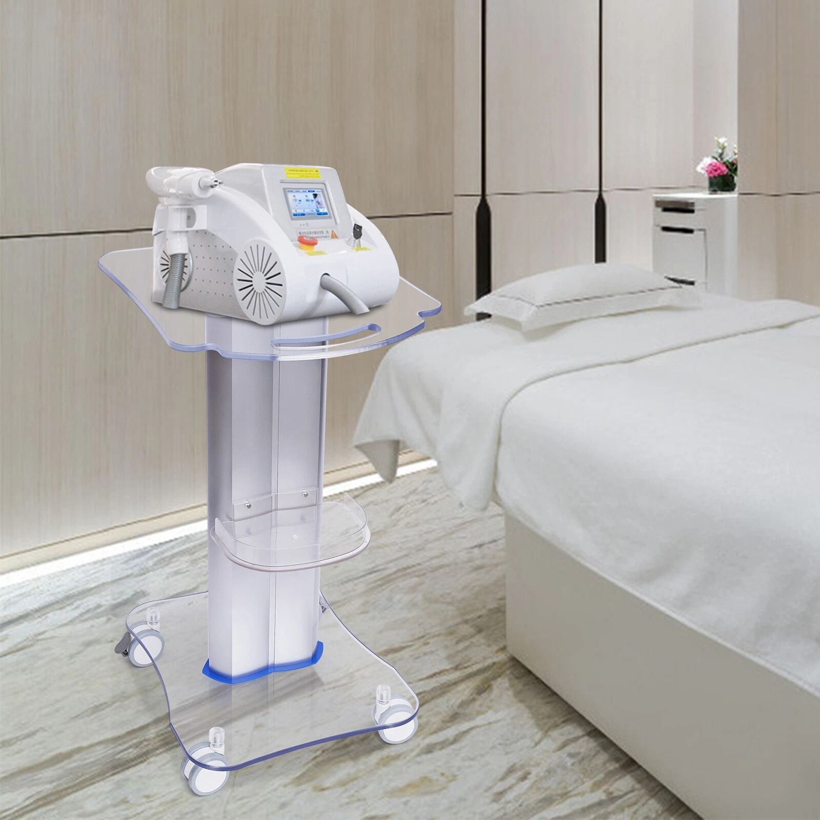 Beauty Salon Rolling Trolley Cart, SPA Storage Equipment Organizer Stand