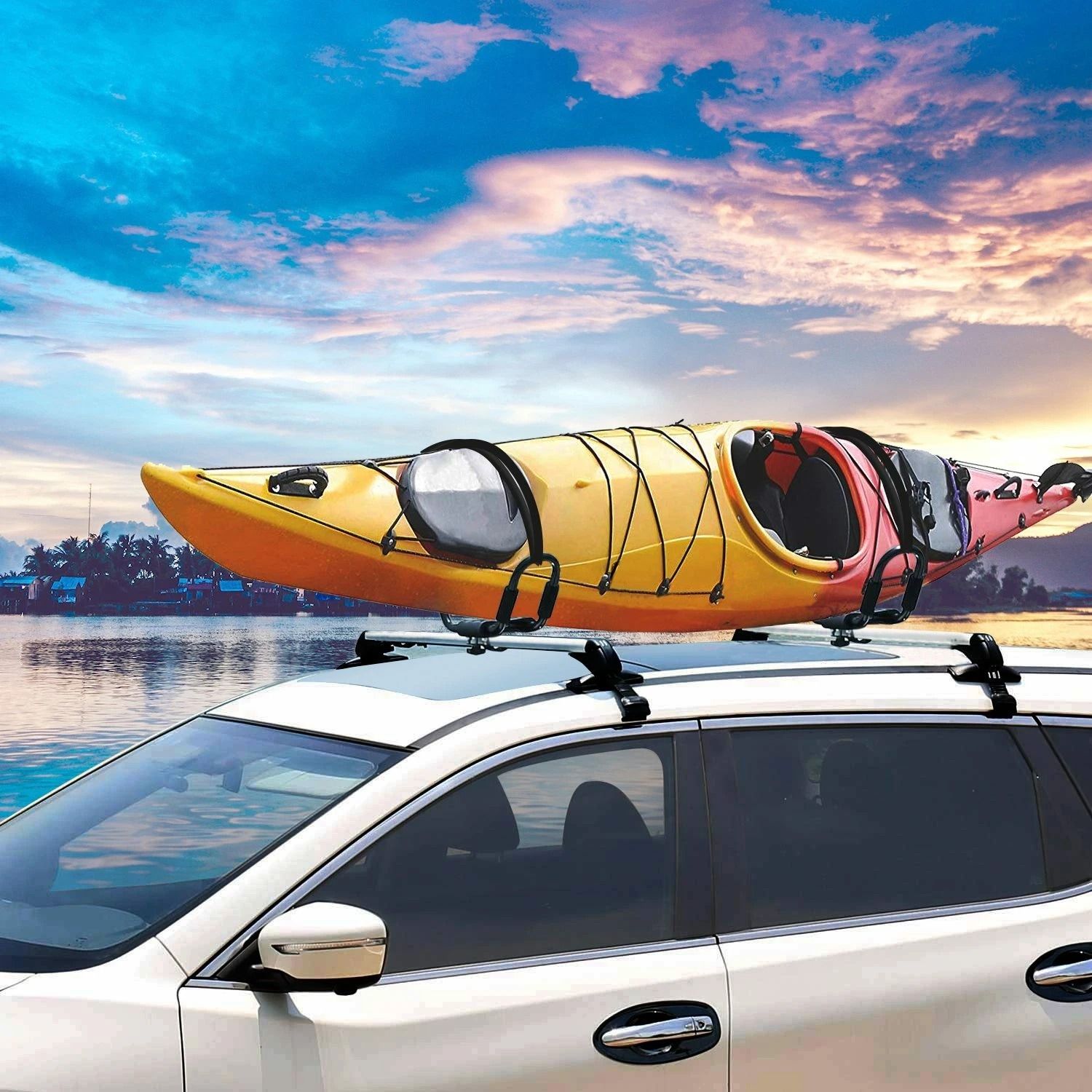 Heavy Duty J Bar Kayak Carrier Roof Mount Kayak Roof Rack for Car SUV Crossbars