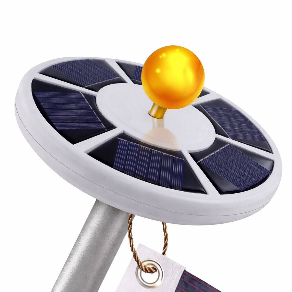 Solar Powered Flag Pole Light LED, Auto Active, Super Bright, Outdoor Waterproof